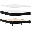 LED Box Spring Bed med madras med LED Sort 140 x 200 cm Fløjl