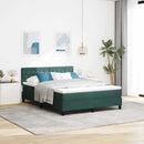 LED Box Spring Bed med madras Mørkegrøn 160 x 200 cm Fløjl