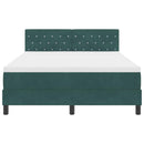 LED Box Spring Bed med madras Mørkegrøn 160 x 200 cm Fløjl