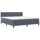 LED Box Spring Bed med madras Mørkegrå 180 x 200 cm Fløjl