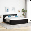 LED Box Spring Bed med madras med LED Sort 180 x 200 cm Fløjl