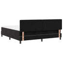 LED Box Spring Bed med madras med LED Sort 180 x 200 cm Fløjl