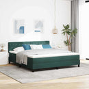 LED Box Spring Bed med madras Mørkegrøn 180 x 200 cm Fløjl