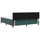 LED Box Spring Bed med madras Mørkegrøn 180 x 200 cm Fløjl