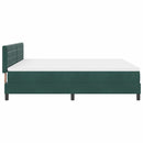 LED Box Spring Bed med madras Mørkegrøn 180 x 200 cm Fløjl