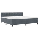 LED Box Spring Bed med madras Mørkegrå 200 x 200 cm Fløjl