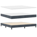 LED Box Spring Bed med madras Mørkegrå 200 x 200 cm Fløjl