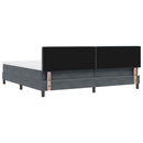 LED Box Spring Bed med madras Mørkegrå 200 x 200 cm Fløjl