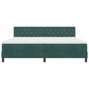 LED Box Spring Bed med madras Mørkegrøn 200 x 200 cm Fløjl