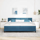 LED Box Spring Bed med hovedgærde Mørk blå 200 x 200 cm Fløjl
