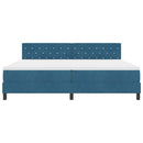 LED Box Spring Bed med hovedgærde Mørk blå 200 x 200 cm Fløjl