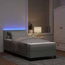 LED Box Spring Bed med hovedgærde Lysegrå 80 x 200 cm Fløjl