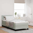 LED Box Spring Bed med hovedgærde Lysegrå 80 x 200 cm Fløjl
