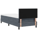 LED Box Spring Bed med madras Mørkegrå 80 x 200 cm Fløjl