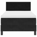 LED Box Spring Bed med madras med LED Sort 80 x 200 cm Fløjl