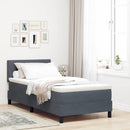 LED Box Spring Bed med madras Mørkegrå 90 x 190 cm Fløjl