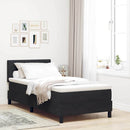 LED Box Spring Bed med madras med LED Sort 90 x 190 cm Fløjl