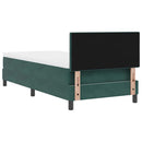 LED Box Spring Bed med madras Mørkegrøn 90 x 190 cm Fløjl