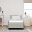 LED Box Spring Bed med madras med LED Lysegrå 90 x 200 cm Fløjl
