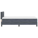 LED Box Spring Bed med madras Mørkegrå 90 x 200 cm Fløjl