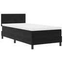 LED Box Spring Bed med madras med LED Sort 90 x 200 cm Fløjl