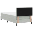 LED Box Spring Bed med madras Lysegrå 100 x 200 cm Fløjl