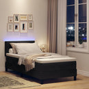 LED Box Spring Bed med madras med LED Sort 100 x 200 cm Fløjl