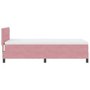 LED Box Spring Bed med hovedgærde Lyserød 100 x 200 cm Fløjl