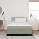LED Box Spring Bed med madras Lysegrå 120 x 190 cm Fløjl
