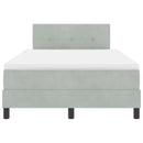 LED Box Spring Bed med madras Lysegrå 120 x 190 cm Fløjl