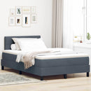 LED Box Spring Bed med madras Mørkegrå 120 x 190 cm Fløjl
