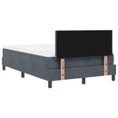 LED Box Spring Bed med madras Mørkegrå 120 x 190 cm Fløjl