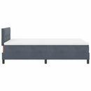 LED Box Spring Bed med madras Mørkegrå 120 x 190 cm Fløjl
