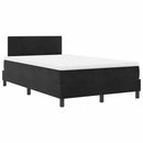 LED Box Spring Bed med madras med LED Sort 120 x 190 cm Fløjl