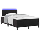 LED Box Spring Bed med madras med LED Sort 120 x 190 cm Fløjl