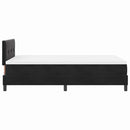LED Box Spring Bed med madras med LED Sort 120 x 190 cm Fløjl