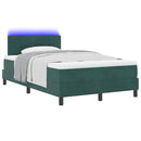 LED Box Spring Bed med madras Mørkegrøn 120 x 190 cm Fløjl