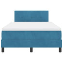 LED Box Spring Bed med hovedgærde Blå 120 x 190 cm Fløjl