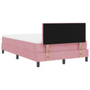LED Box Spring Bed med hovedgærde Lyserød 120 x 190 cm Fløjl