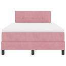 LED Box Spring Bed med hovedgærde Lyserød 120 x 190 cm Fløjl