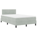 LED Box Spring Bed med madras Lysegrå 120 x 200 cm Fløjl