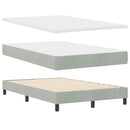 LED Box Spring Bed med madras Lysegrå 120 x 200 cm Fløjl