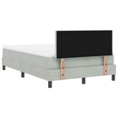 LED Box Spring Bed med madras Lysegrå 120 x 200 cm Fløjl