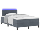LED Box Spring Bed med madras Mørkegrå 120 x 200 cm Fløjl