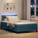 LED Box Spring Bed med hovedgærde Mørk blå 120 x 200 cm Fløjl