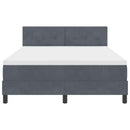 LED Box Spring Bed med madras Mørkegrå 140 x 190 cm Fløjl