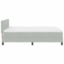 LED Box Spring Bed med madras Lysegrå 140 x 200 cm Fløjl