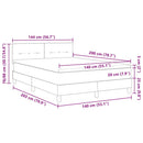 LED Box Spring Bed med madras Lysegrå 140 x 200 cm Fløjl