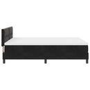 LED Box Spring Bed med madras med LED Sort 140 x 200 cm Fløjl