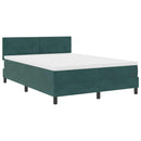 LED Box Spring Bed med madras Mørkegrøn 140 x 200 cm Fløjl